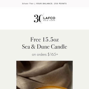Claim your free Sea & Dune candle
