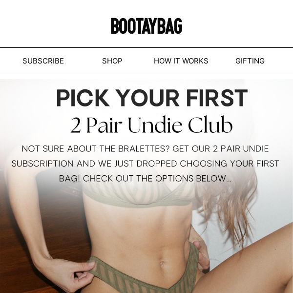 bootaybag is a monthly subscription for undies ✨ Starting at just $10 per  month & free shipping , you can also customize it to your…