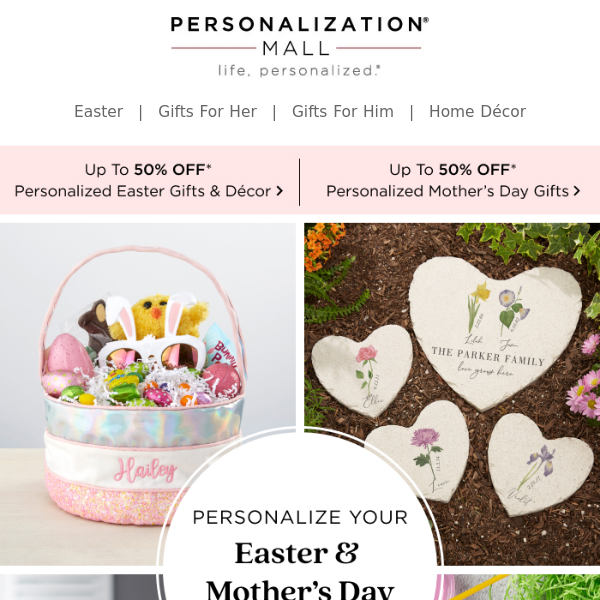 Personalized Easter & Mother's Day Gifts On Sale Now