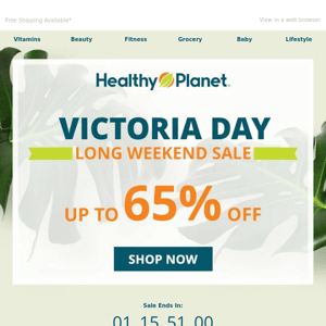 🇨🇦 Victoria Day Sale! Up to 65% OFF