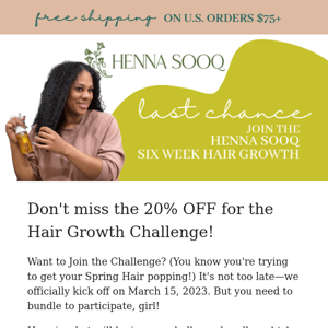 Don’t miss 20% OFF the Hair Growth Challenge ‼️