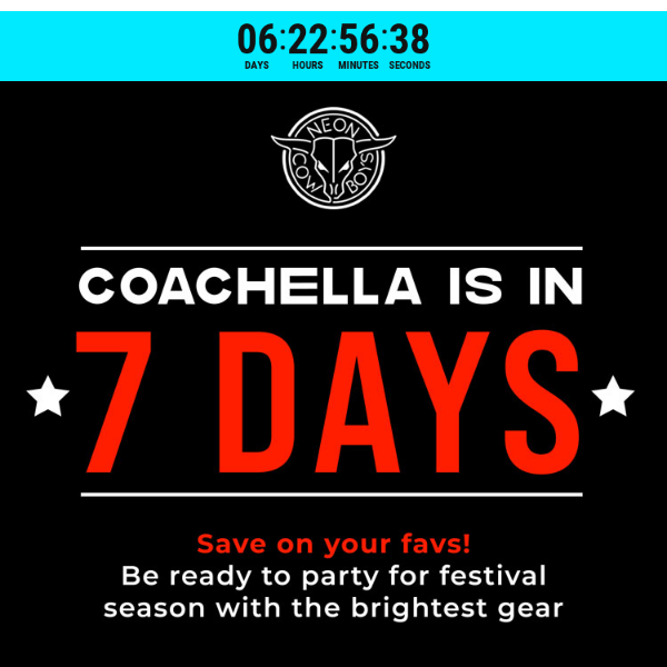 👽 Shine bright for Coachella! It's 1 week away!