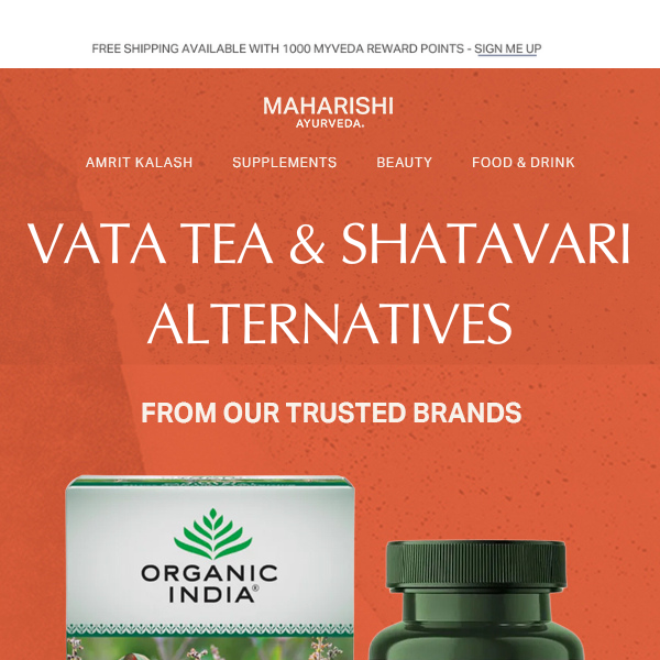 🛍️Try Vata Tea & Shatavari Options From Our Trusted Brands🛍️