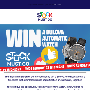  Still time to win a Bulova Automatic Watch! ⌚️