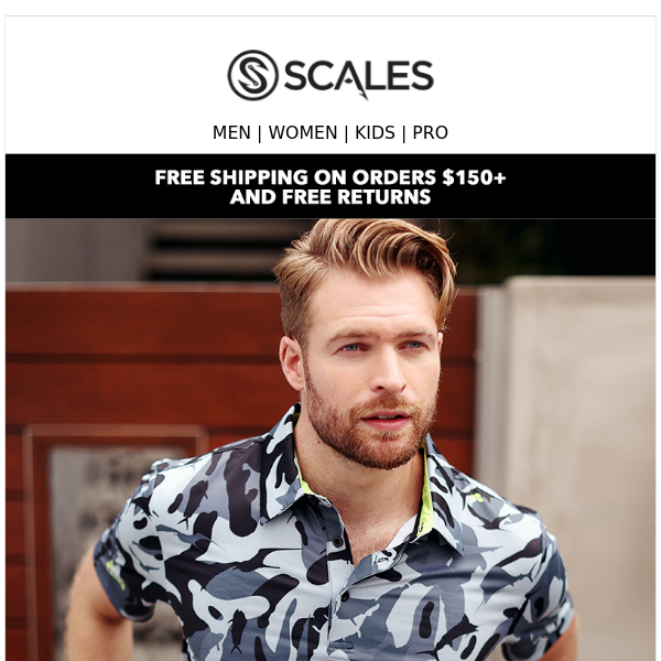 Shop a SCALES favorite print in the Frigate Camo Collection