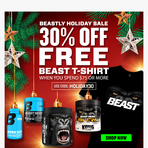 🦍 Beastly Deal: FREE "Kong Series" T-Shirt + 30% OFF