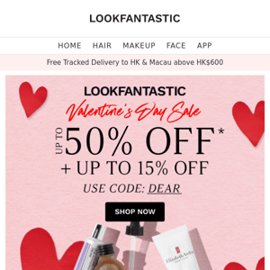 Valentine's Day Sale Up to 50% off + EXTRA Up to 15% off!