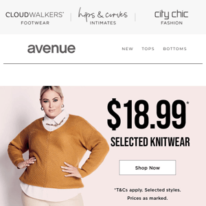 Spice It Up: $18.99* Selected Knitwear