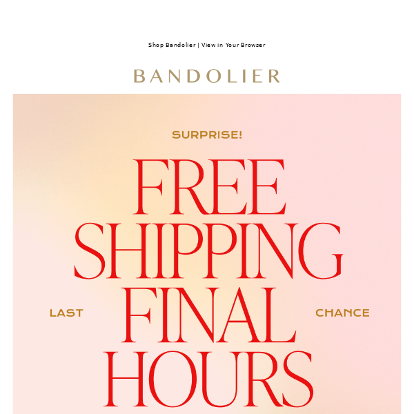 Final Day for Free Shipping! ☺️