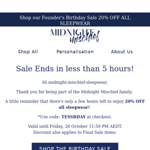 🎉 LAST FEW HOURS TO ENJOY OUR FOUNDER'S BIRTHDAY SALE 🎉