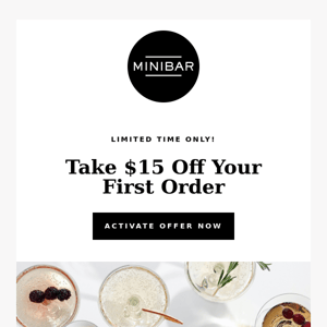 Just for you: $15 off your first order