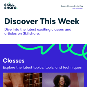 Skill Share, Learn to Play Guitar, Improve Your Hand Lettering, and More!