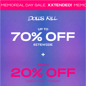 EXTENDED! 💥 EXTRA 20% Off