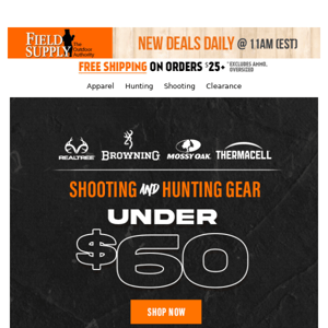 🤑 Gear up: Shooting & hunting under $60!