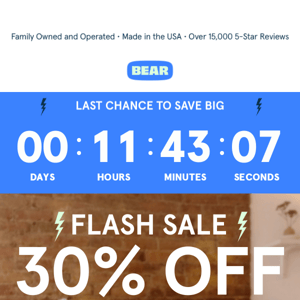 30% Off Savings Ends Tonight