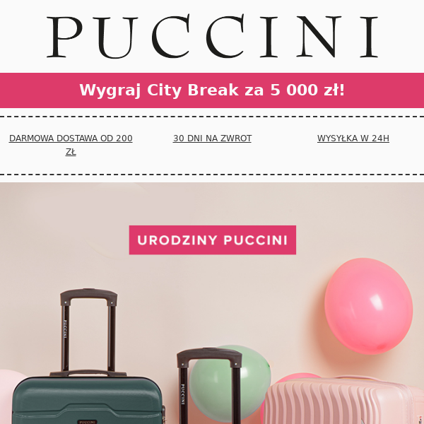 Win a City Break with PUCCINI's Birthday Contest and Enjoy Suitcase Deals from 139.99 z!