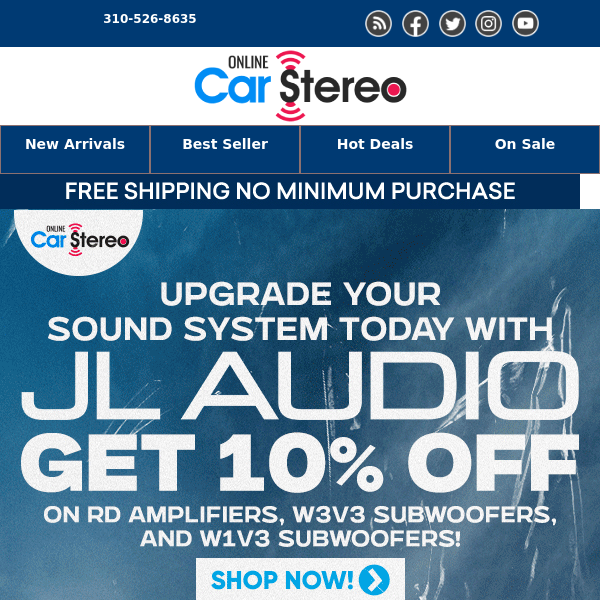 Upgrade your audio experience with JL Audio's RD Amplifiers, W3v3, and W1v3 Subwoofers!