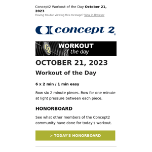 Workout of the Day: October 21, 2023