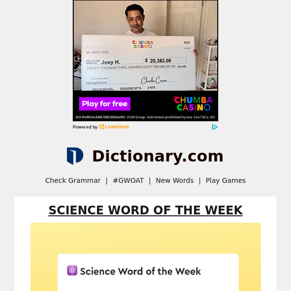 gallinipper | Science Word Of The Week