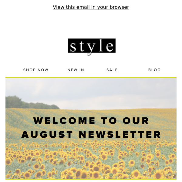 Welcome to Our August Newsletter! 💛