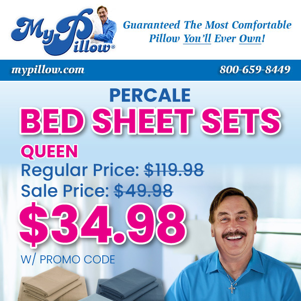 Percale Bed Sheets Are Back! Queen Size $34.98