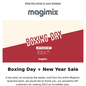 Boxing Day and NY Sale