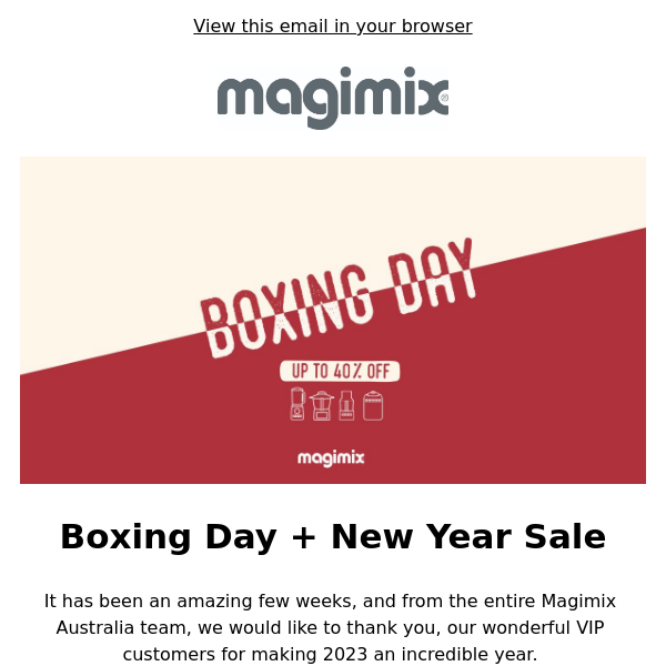 Boxing Day and NY Sale