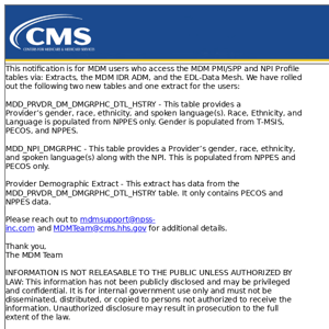 MDM 3.0 Data Products - Change Notification