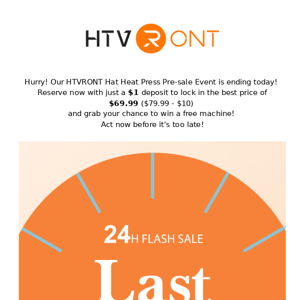 Final Day! Biggest Discount on HTVRONT Hat Heat Press!