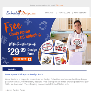 Free Apron With Apron Design Pack
