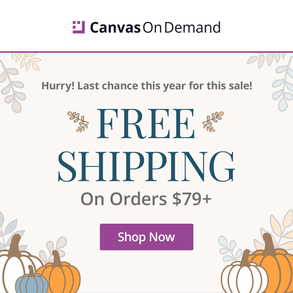 Last Chance: Free Shipping & Fantastic Fall Deals at CanvasOnDemand! 🍁🎨