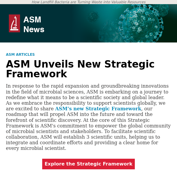 ASM Unveils New Strategic Framework