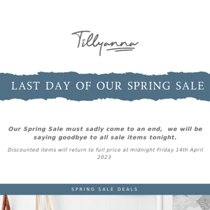 Bye Bye Spring Sale