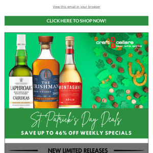 Craft Cellars St. Patrick's Day Deals!