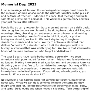 Memorial Day 2023