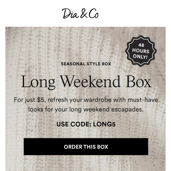 Three Day Weekend, Meet The Long Weekend Box