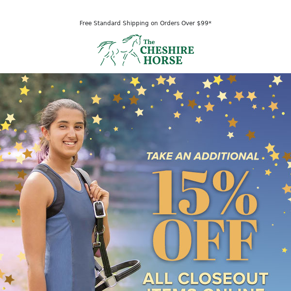 Save Big With an Extra 15% Off Closeout Items