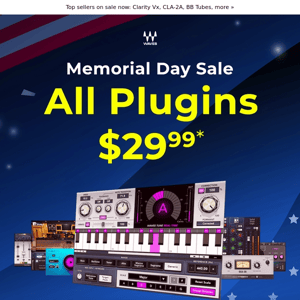 All Plugins $29.99 🙌 Memorial Day Sale On Now