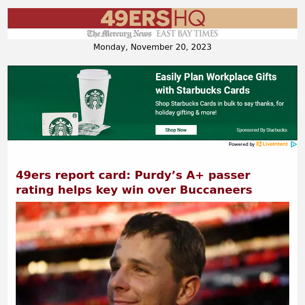 49ers report card: Purdy’s A+ passer rating helps key win over Buccaneers