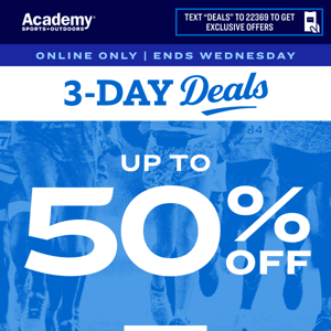 🚨Get up to 50% Off 3-Day Deals 🚨