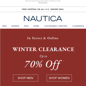 Winter Clearance picks just for you! Up to 70% Off