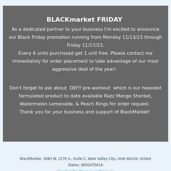 BLACKmarket FRIDAY