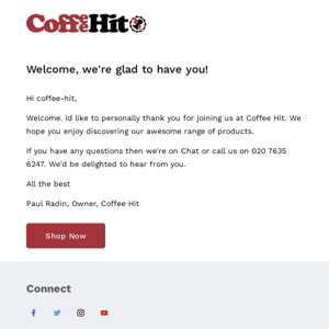 Welcome to Coffee Hit!