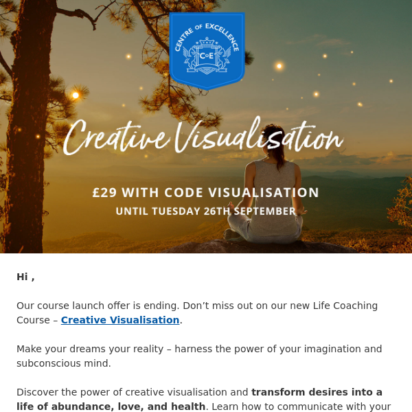 New Course: Creative Visualisation *£29 offer ending*