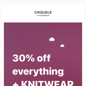 SHOP KNITWEAR. 30% OFF ALL NEW