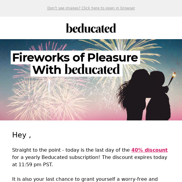 Last day: only $10/month for Beducated