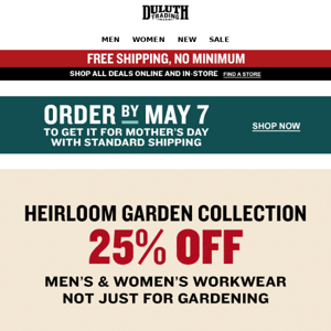 25% OFF Yard And Garden Gear + FREE SHIPPING Any Order!