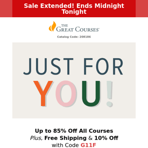 6 Hours Left! All Courses on Sale Starting at $9.95 + 10% Off!