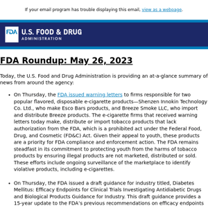 FDA Roundup: May 26, 2023