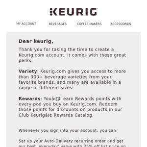 Welcome to Keurig.com